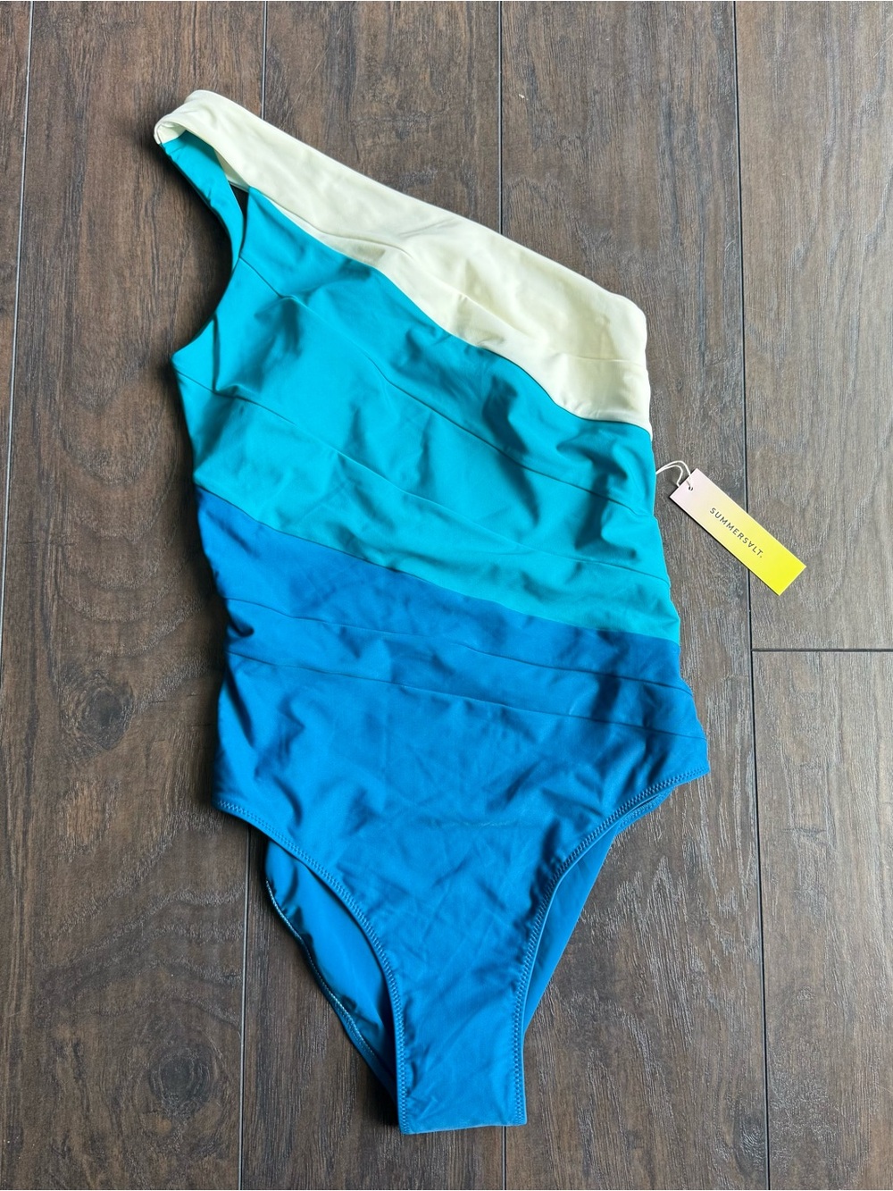 Summer Salt Sidestroke One Piece Swimsuit Colorblock Size 6 NWT One Shoulder